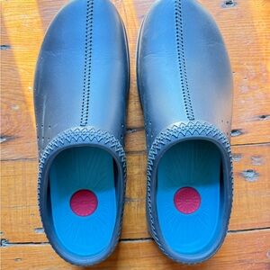 UGG Men's Black/Grey Slip-On Loafers with Blue Insoles